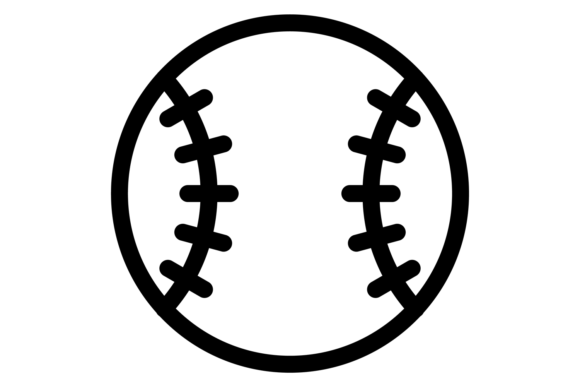 Baseball Ball Line Icon: A Clean Sporty Touch for Embroidery Projects