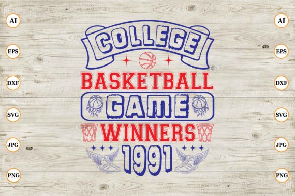 College Basketball Game Winners 1991-01 Graphics for Crafts & Digital Sellers