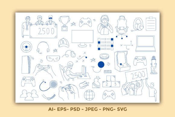 E-Sport Game Competition Doodles: Graphics That Boost Editorial Impact