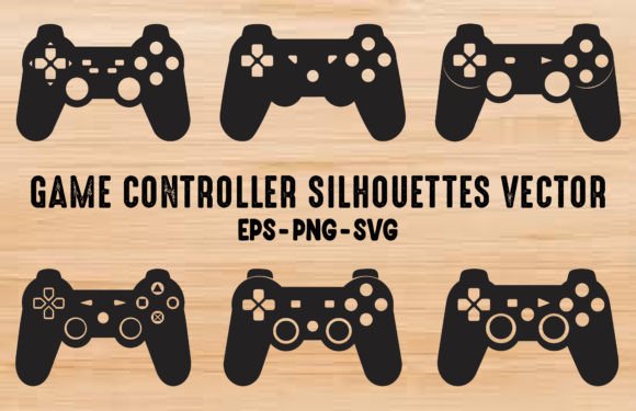 Game Controller Silhouette Clipart Set: Bold Graphics for Playful Branding and Illustrative Design