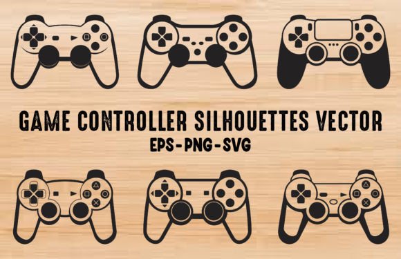 Game Controller Silhouettes Clipart: Graphics & Illustrations for Digital Sellers