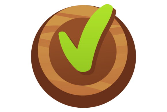 Green Check Button: A Playful Graphic for Branding and Marketing