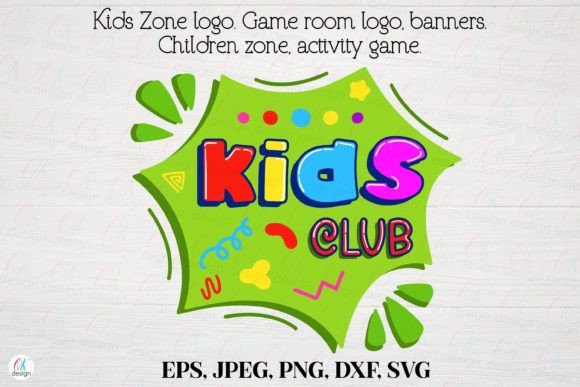 Kids Zone Logo 4: Playful Game Room Graphics for Local Business Branding