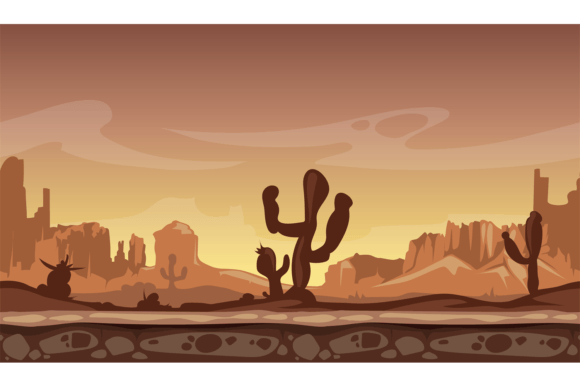 Mountain Desert Game Background: A Western Graphic for Bold Editorial Design