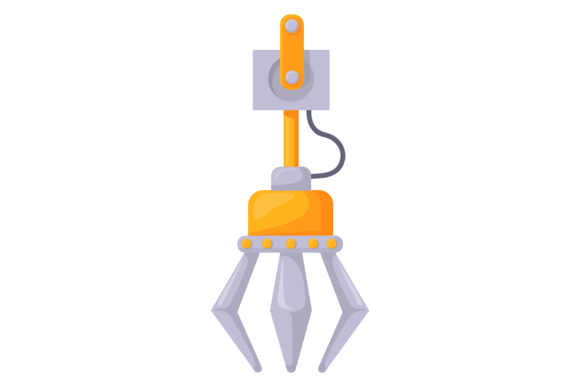Robotic Claw Grabbing Tool for Toy Game – Modern Graphics for Playful Editorial Design