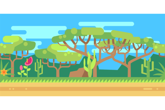 Savanna Game Background: Desert Scene Co – Graphics & Illustrations for Dynamic Content