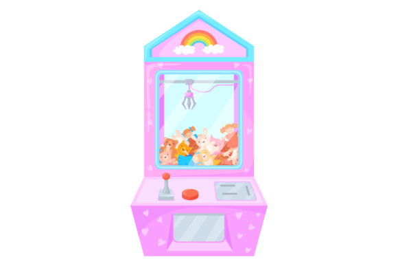 Toy Grabbing Game Machine Graphics & Illustrations: Claw Crane Ar for Crafters