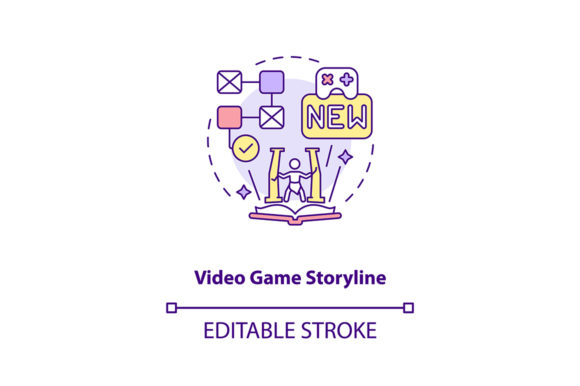 Video Game Storyline Concept Icon: A Clean, Modern Graphic for Editorial and Blog Use